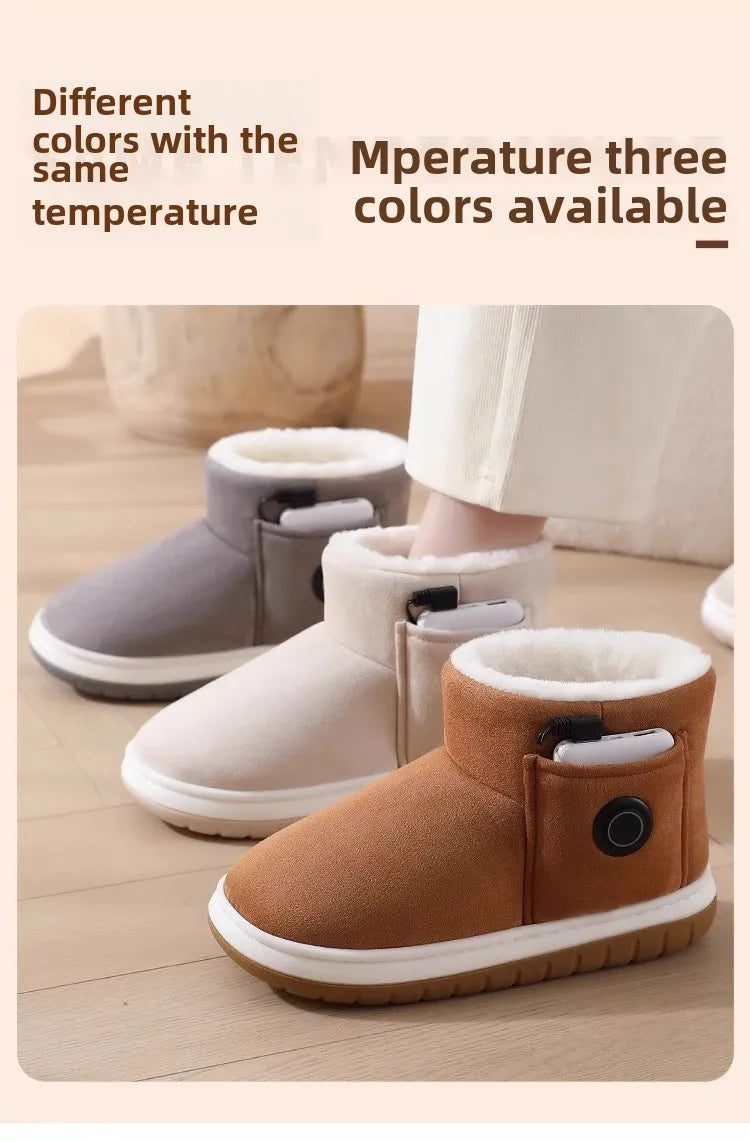 Winter New Men's and Women's Snow Boots Artificial Heating Technology Three Adjustable Outdoor Warm and Cold Charging Treasure